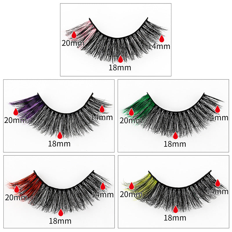 Color Natural Thick 5 Pairs Pack 3D Eyelashes